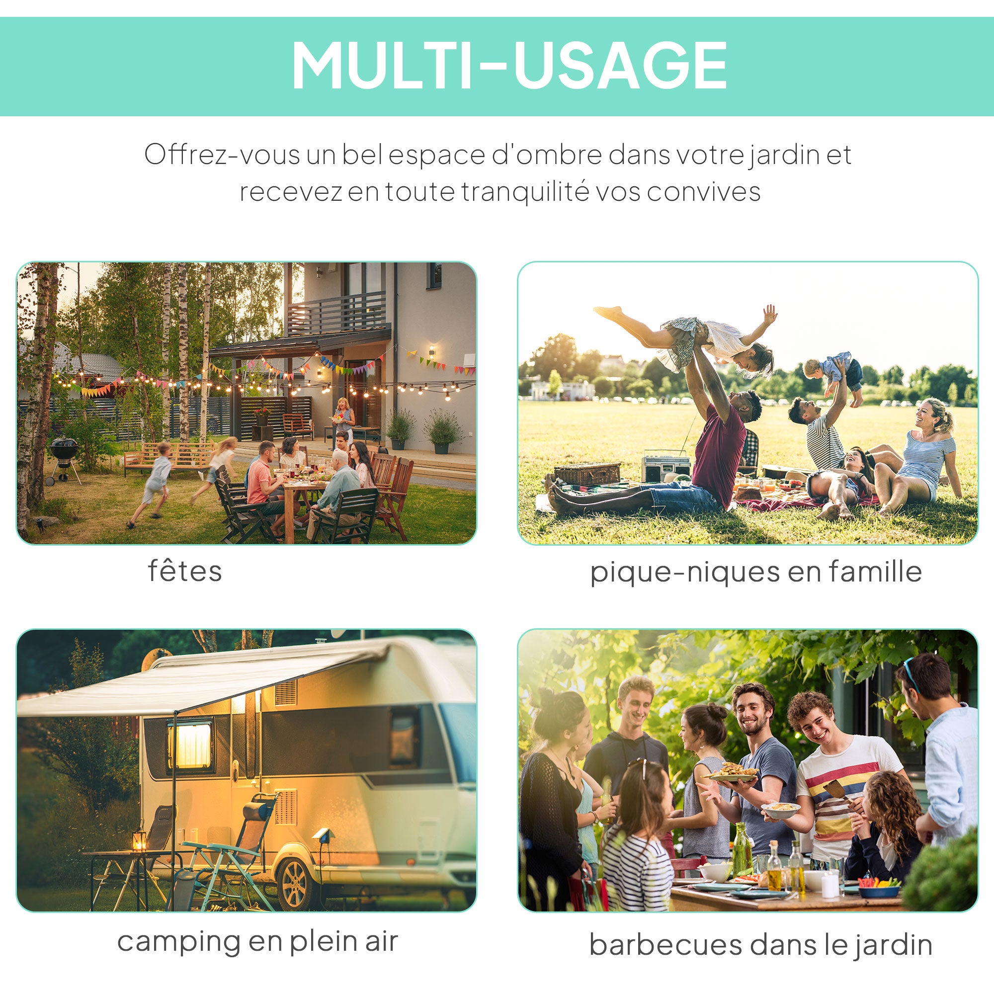 Pergola Gris en Acier 7.5 m² - 5