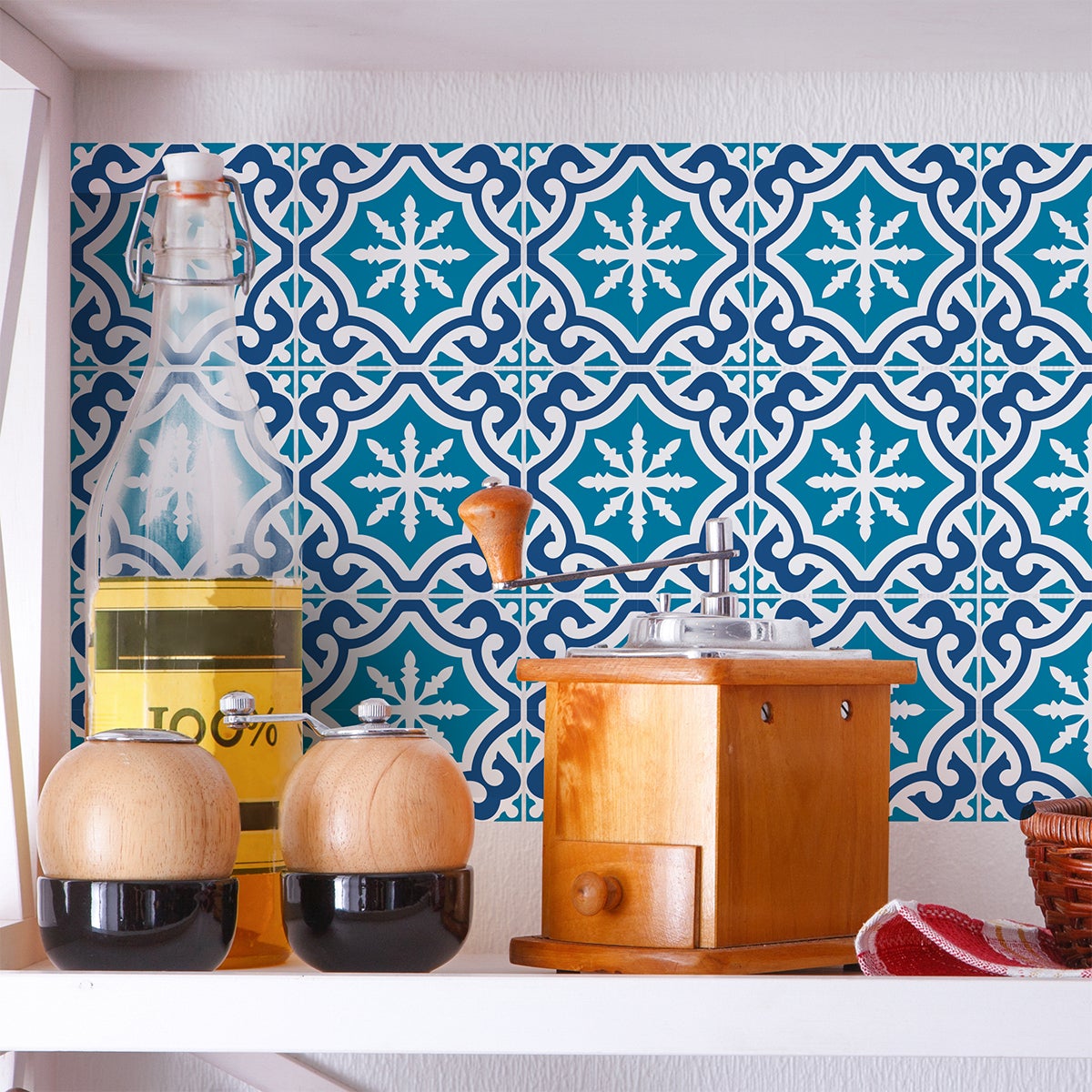 9 adesivi piastrelle di cemento azulejos Kathina - Sticker adesivo - adesivi murali - 9stickers20x20cm - 3