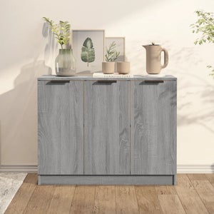 Madia Soggiorno Moderna Grigio Sonoma – 104x35x70 Cm, Legno Multistrato, Facile Da Pulire, Con Fissaggio A Parete