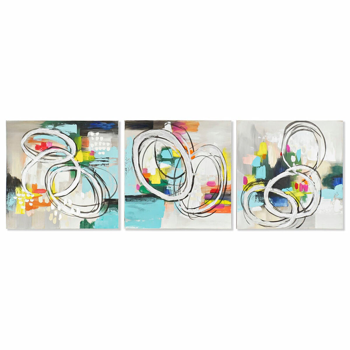 Cadre DKD Home Decor 60 x 2,8 x 60 cm Abstrait Moderne (3 Pièces ...