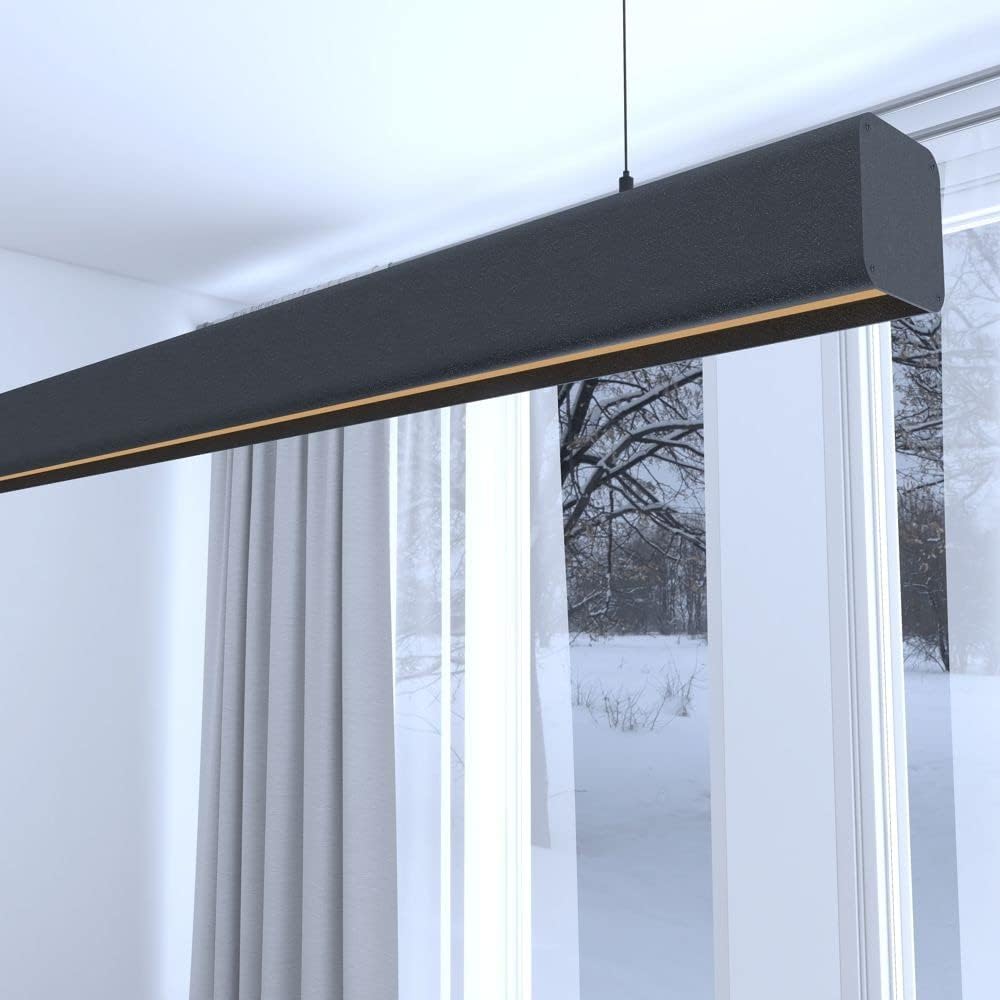Lámpara lineal techo colgante negro 1 m - luz cálida 2700k - altura regulable