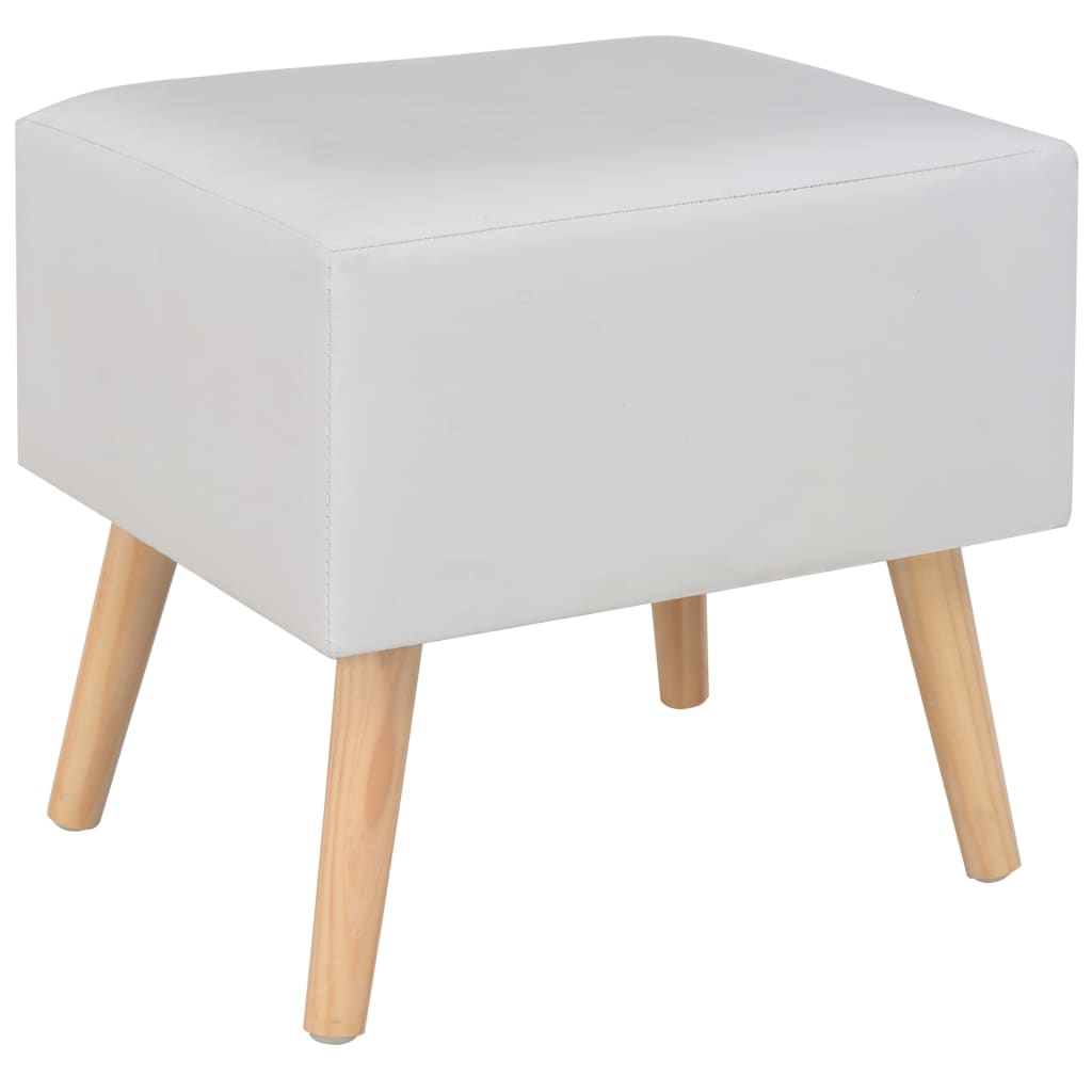 Table de chevet，Table d'appoint, Table de nuit pour Salon Chambre Blanc 40x35x40 cm Similicuir579632 - 3
