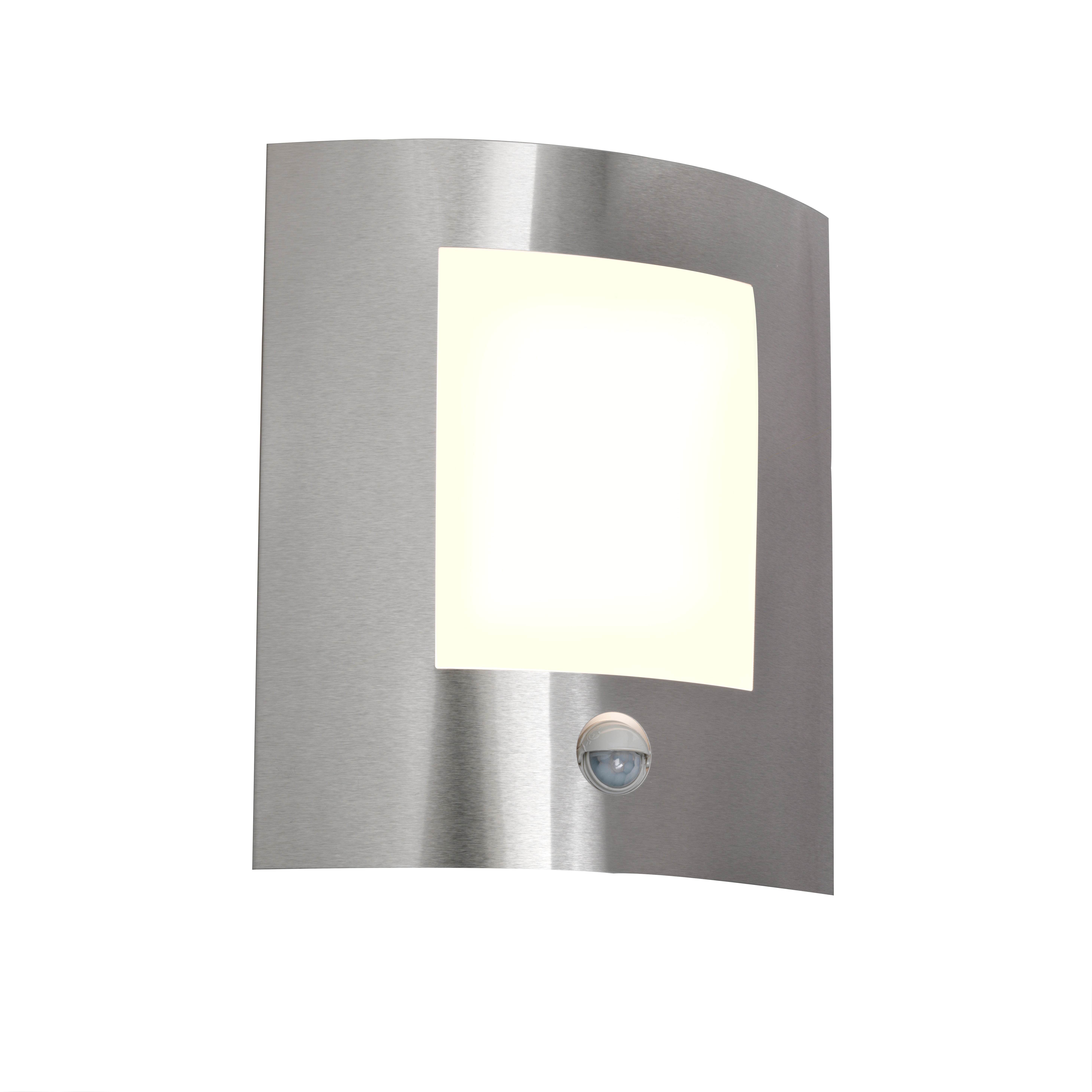 Qazqa nowoczesny lampa ścienna zewnętrzna z czujnikiem ruchu do ogród - Emmerald - stal, max. 40w, kompatybilny z żarówką LED
