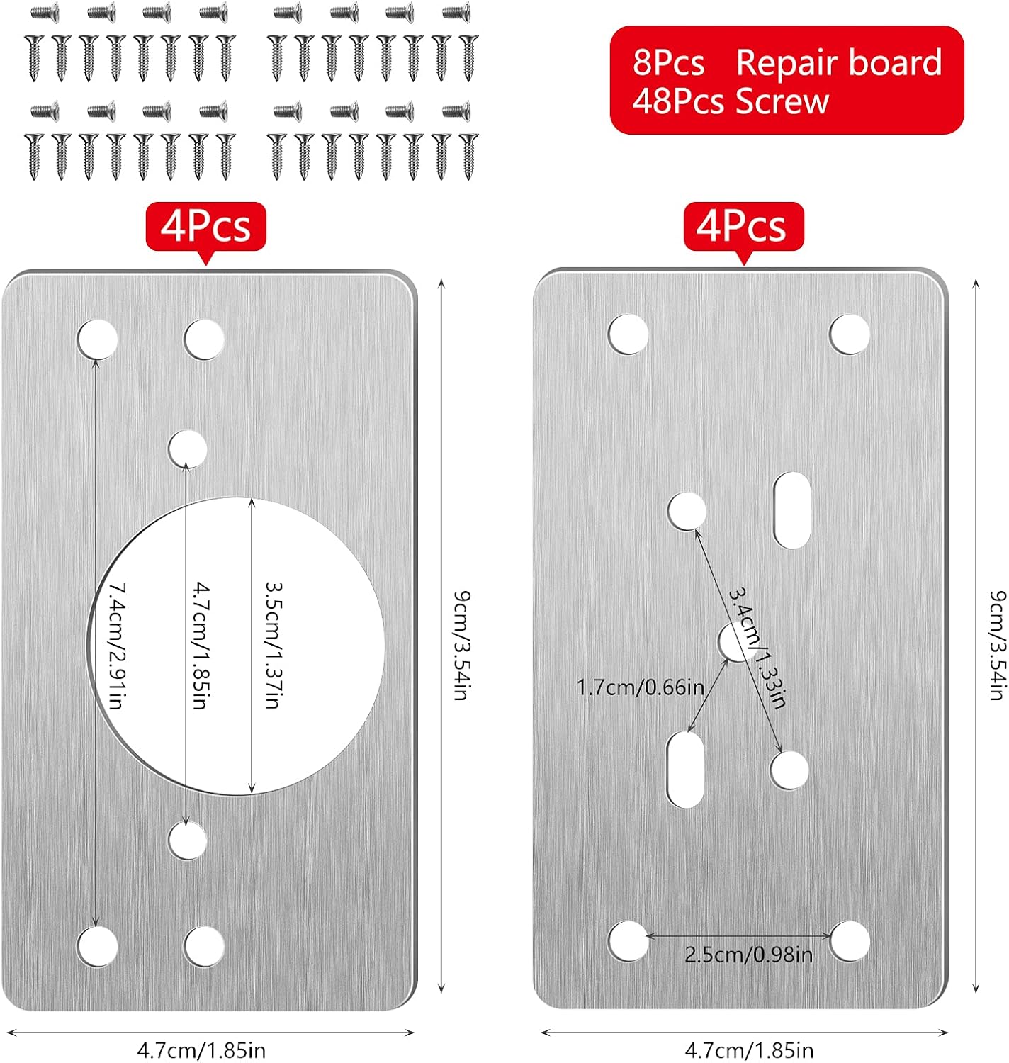Kit Riparazione Cerniera Vano Portaoggetti Auto Per Audi A3 8P (2003-2012) E S4 B6 B7 (2001-2008), Staffe In Ferro Con Viti - 2