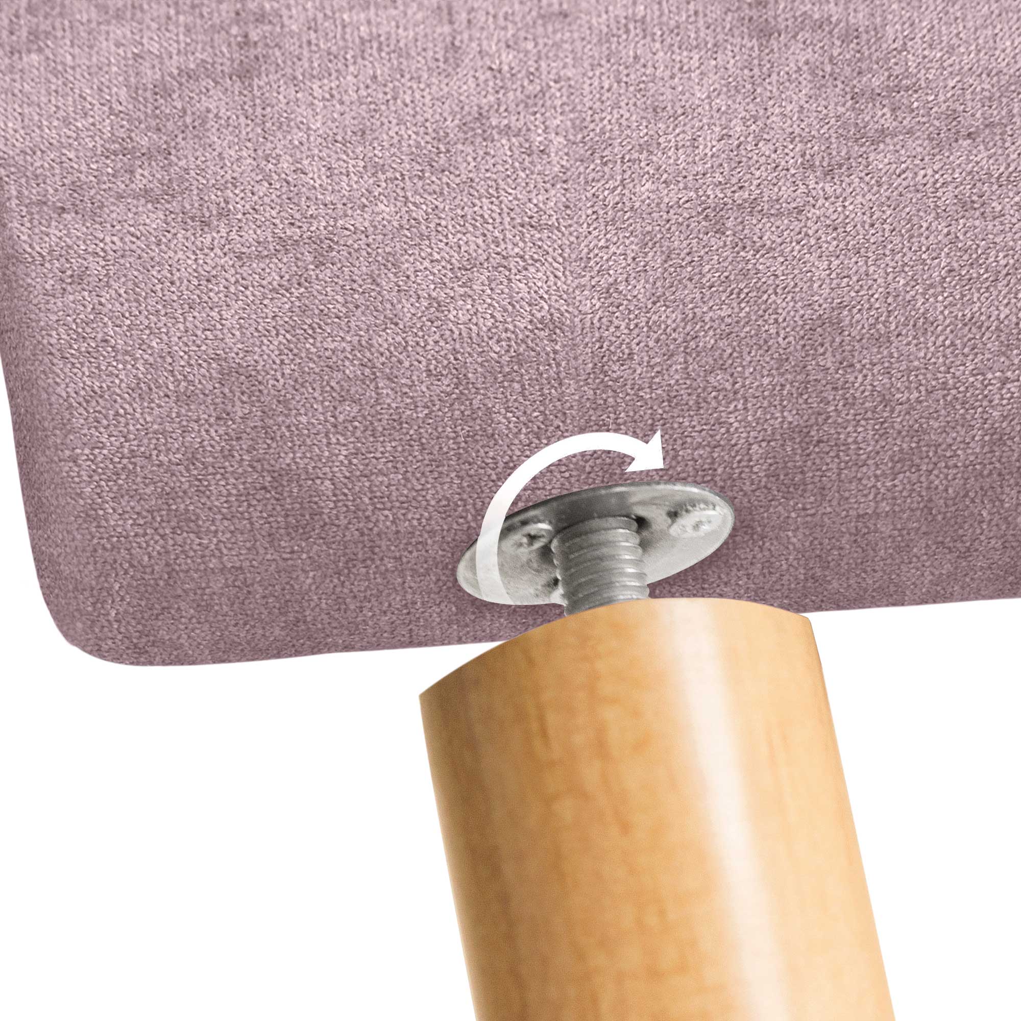 DHOME Cabecero de Tela AQUALINE Pro con 2 hileras de Botones y Patas Cabezal tapizado Cama Lujo (Rosa, 105cm) - 7