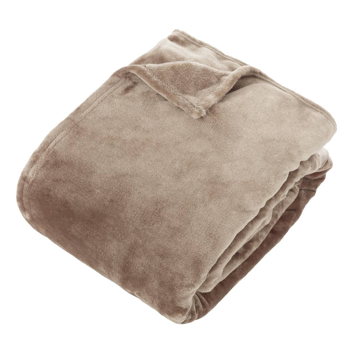 Ollis, un giaciglio di flanella beige 180x230cm - Atmosphera créateur d' intérieur