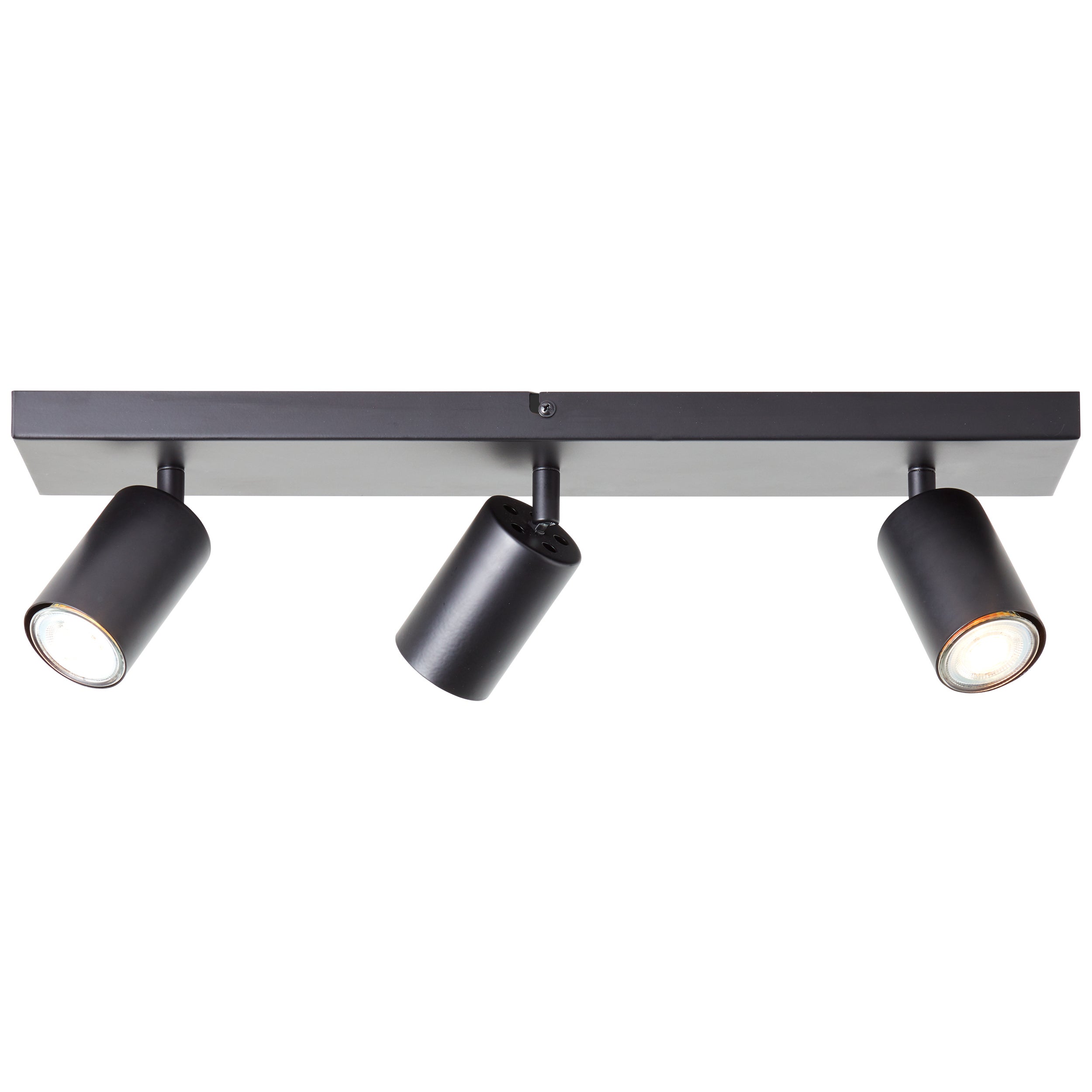 Listwa oświetleniowa LED Brilliant Jello 3-płomienna czarna matowa, metalowa, 3x LED, GU10, 5 W, z reflektorami LED (strumień świetlny: 345 lm, barwa