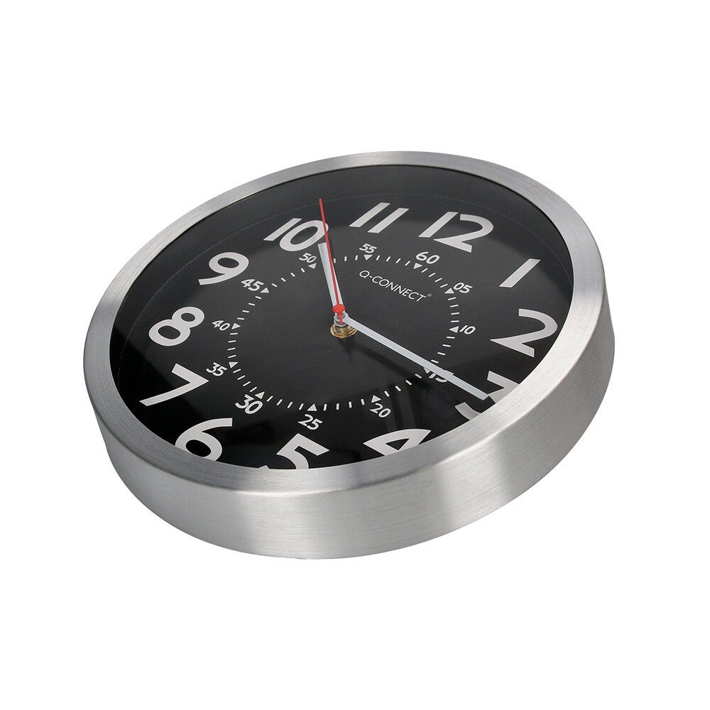 Q-connect horloge murale - Métallique - Diamètre 25 cm - Chrome - 4