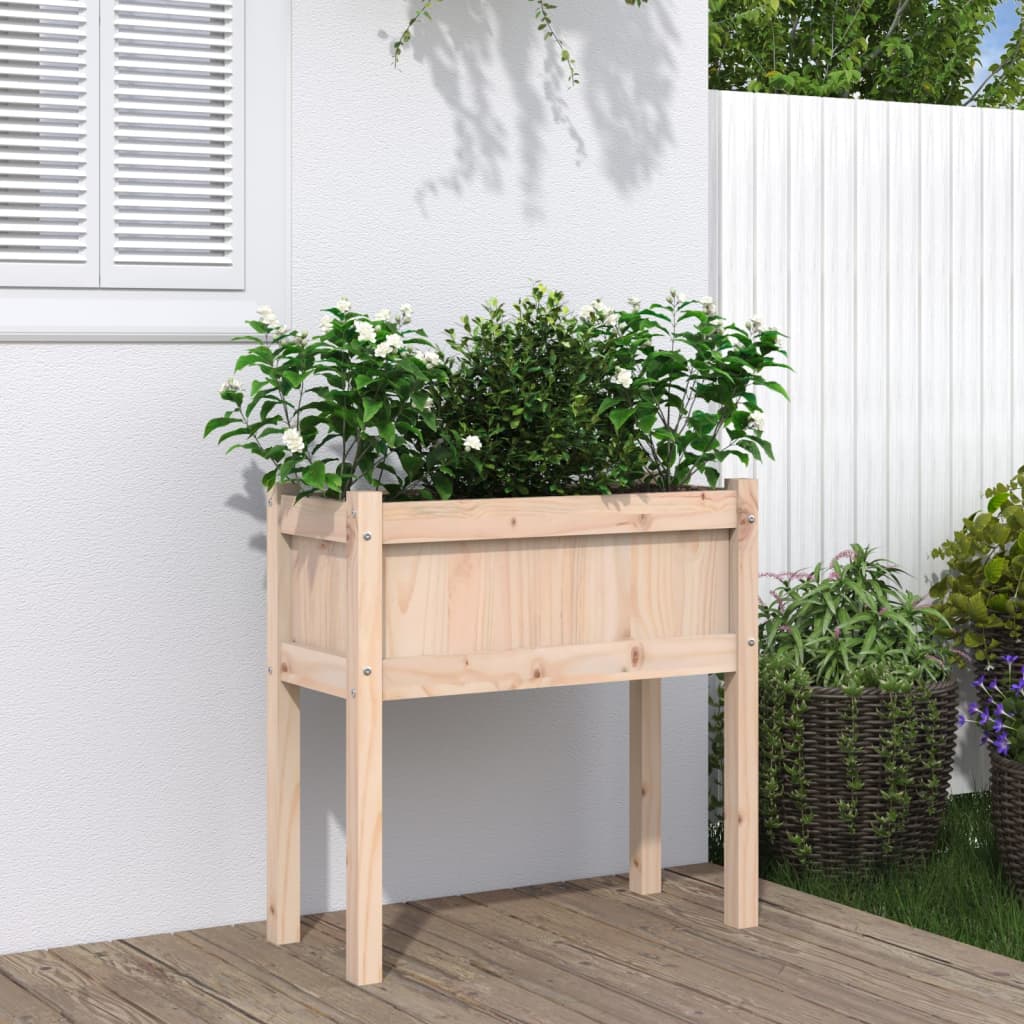 Jardinières avec pieds 70x31x70 cm bois de pin massif - 2