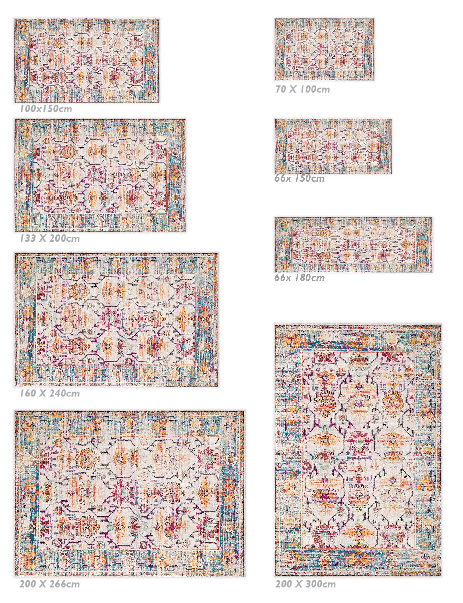 Tapis antidérapant en vinyle, Fez 160x240 cm - PVC imprimé, lavable, ignifuge, pour le salon et la cuisine - 6