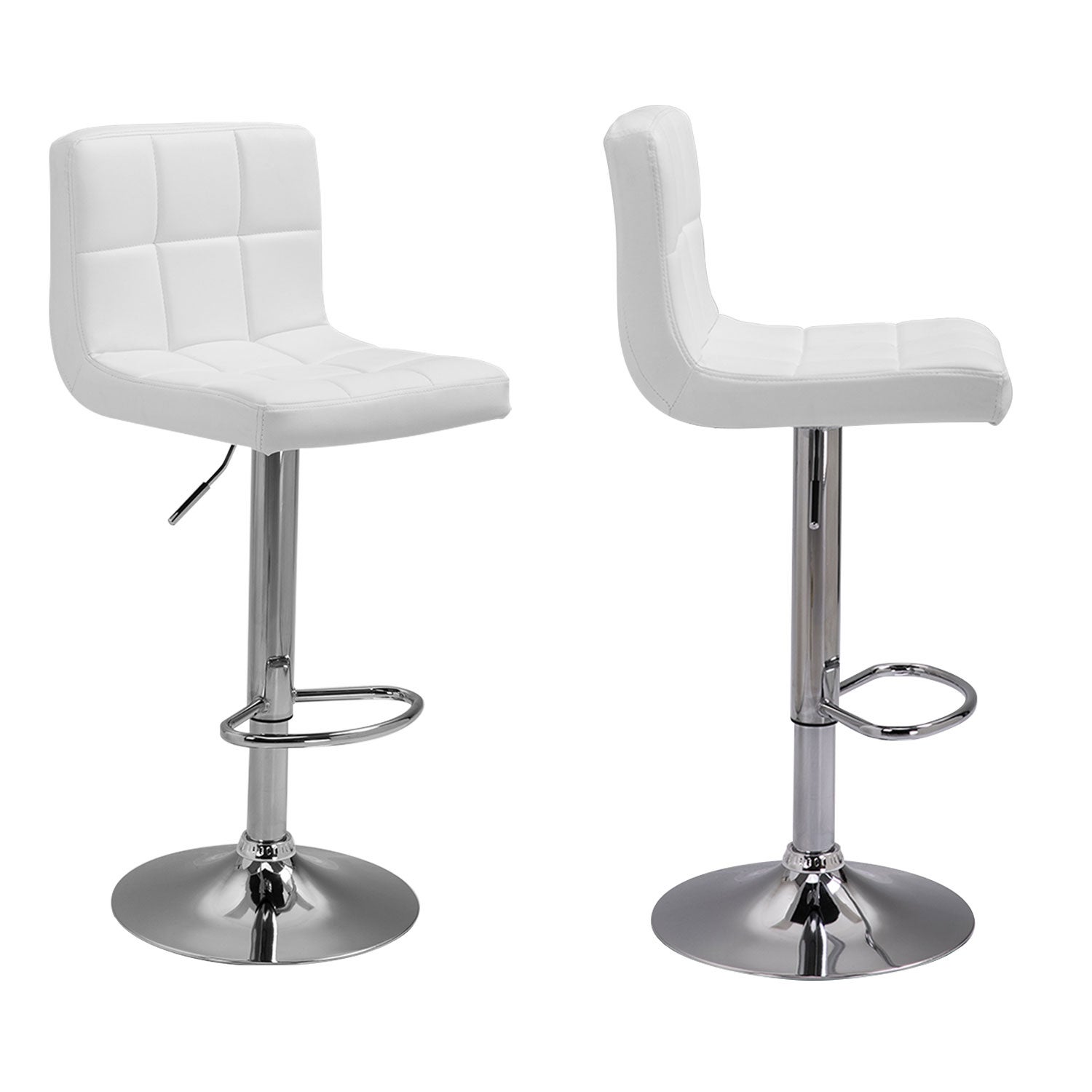 Lot de 2 tabourets de bar blanc MIKE - 3