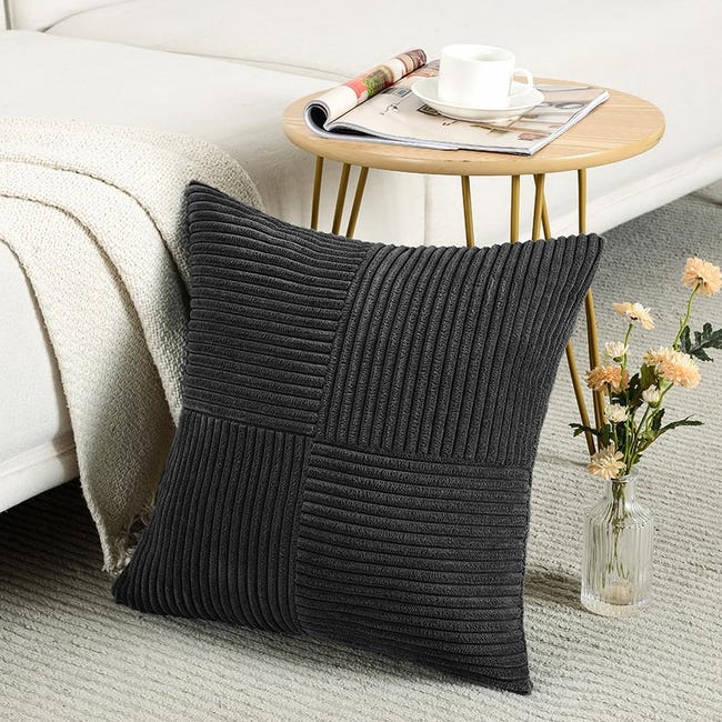 Tosleo Set di 2 federe per cuscino in cotone e lino, in velluto, 55 x 55 cm, per camera da letto, divano, giardino, sedia Tosleo Set di 2 federe per cuscino in cotone e lino, in velluto, 55 x 55 cm, per camera da letto, divano, giardino, sedia