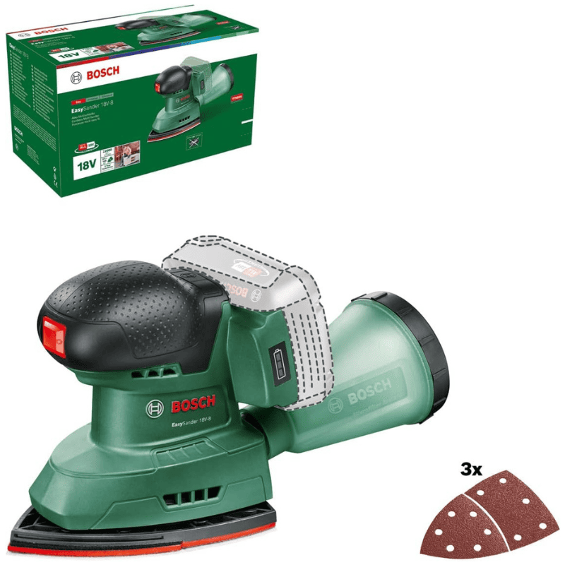 Bosch Home and Garden EasySander 18V-8 06033E3000 Szlifierka mimośrodowa bez akumulatora 18 V 2,5 Ah Liczba dołączonych akumulatorów