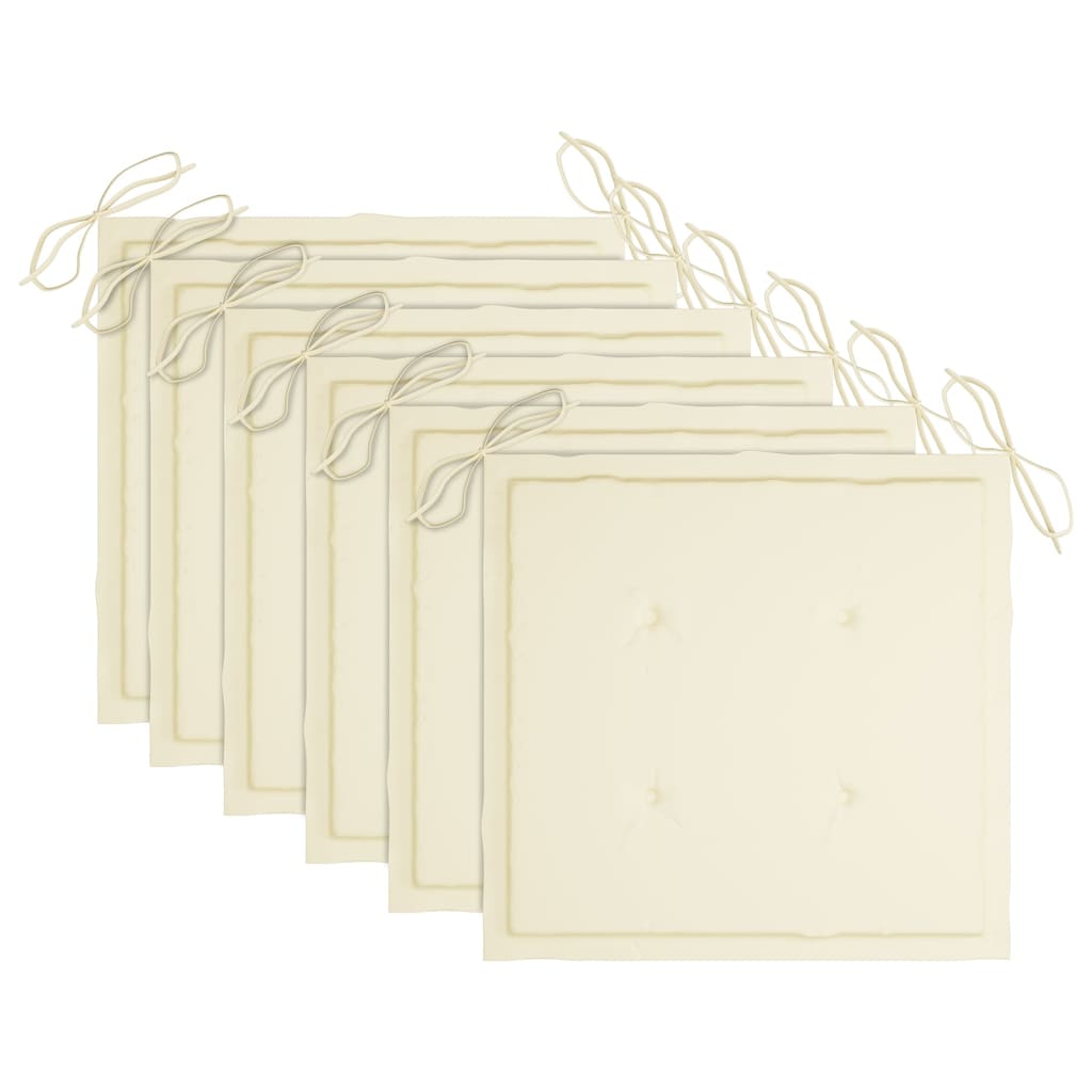 Chaises à dîner d'extérieur 6 pcs avec coussins Acacia massif 14 - 4