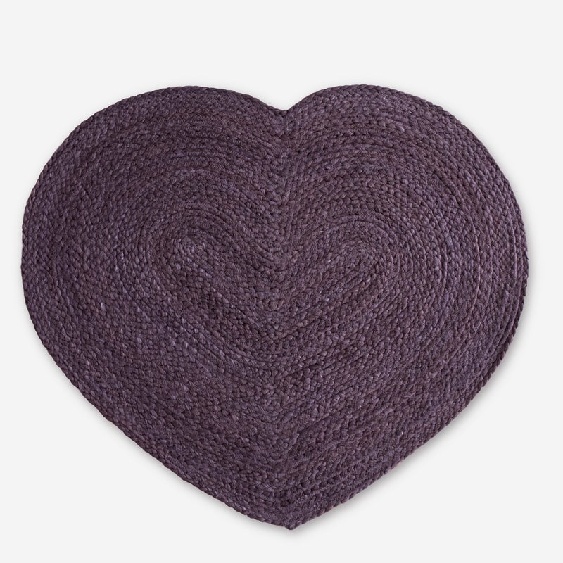 Podkładka stołowa serce 45x55 cm z juty ręcznie robiona fioletowa