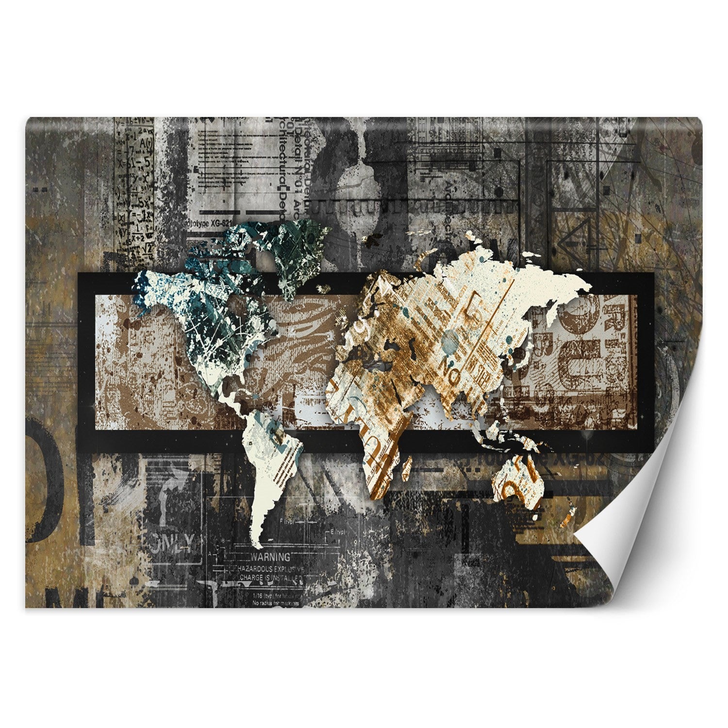 Fototapeta, Stara mapa świata vintage 400x280