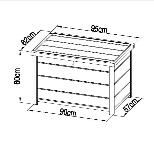 Coffre de jardin 350 L en resine anthracite - 4