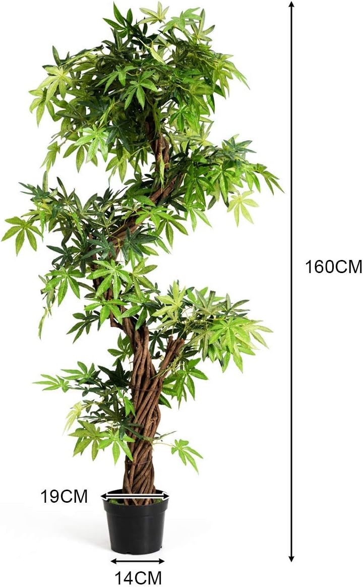 Árvore artificial Planta artificial em vaso Adequado para interior ou exterior 160 cm - 4