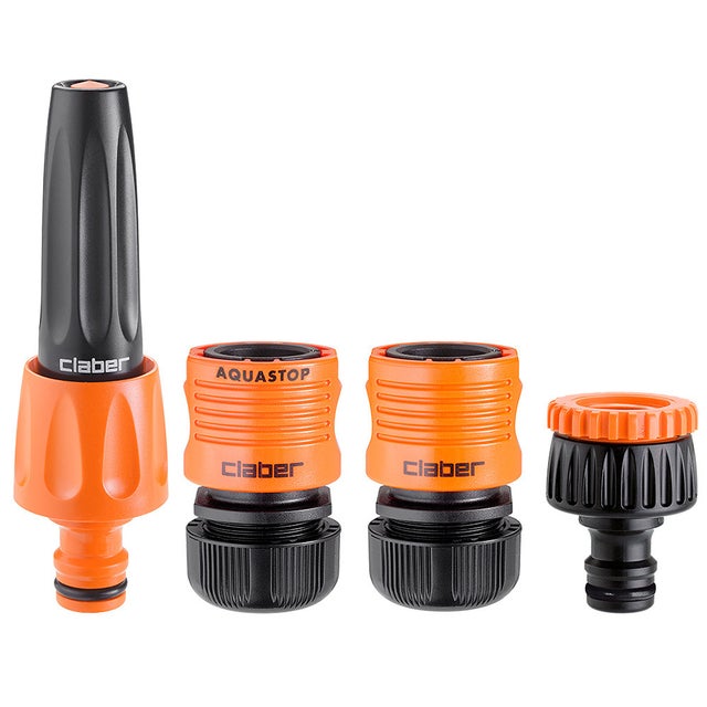 Claber Starter kit Ø 12,5-15 mm, lance et raccords automatiques pour tuyau d'arrosage