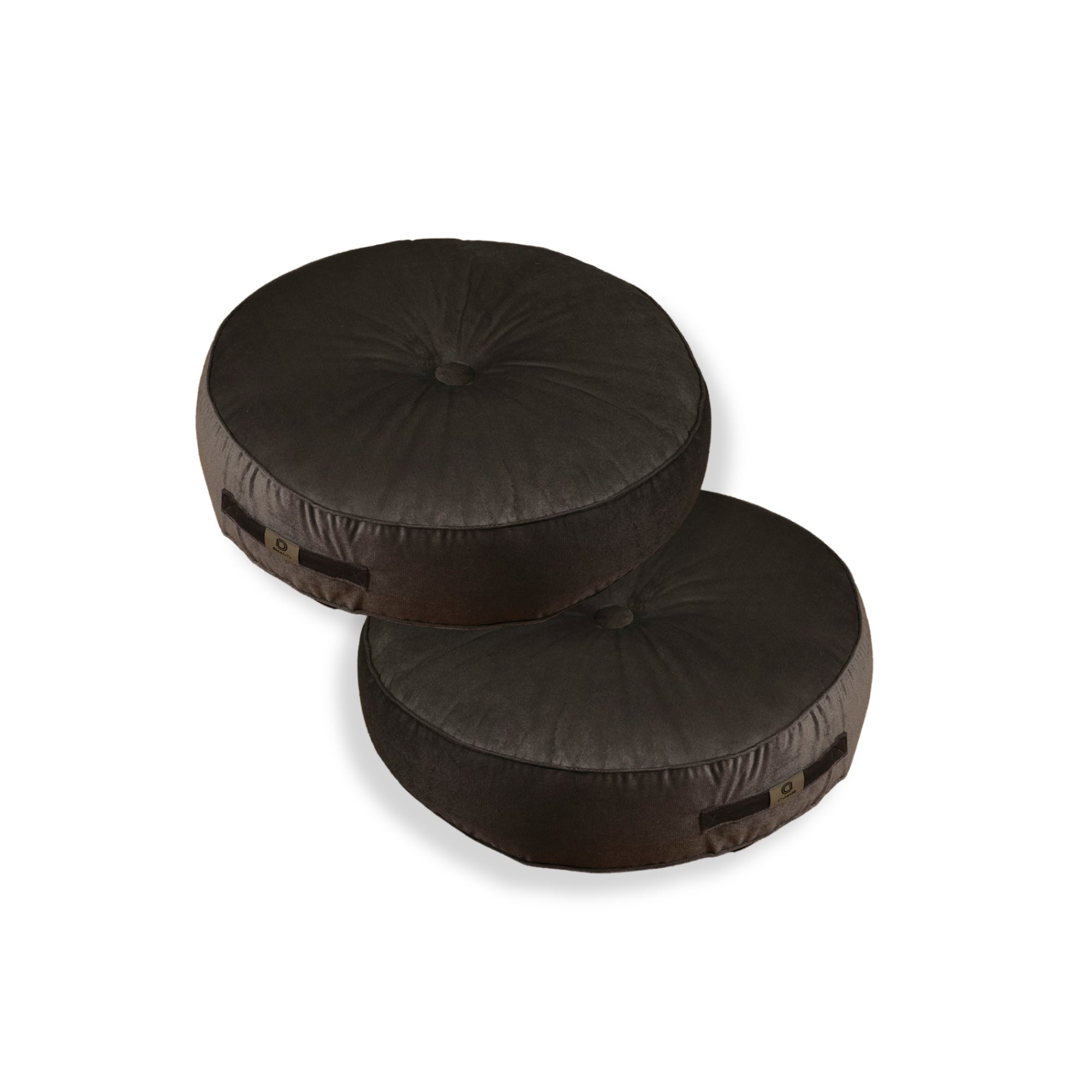 Lot De 2 Coussins De Sol En Coton Velours Côtelé En Forme De Haricot Violet Et Beige Nili 85576145