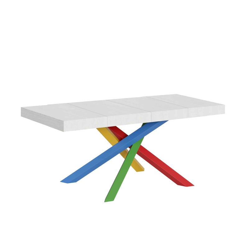 Stół rozkładany 90x120/224 cm Volantis Premium Biały Jesion rama 4/B