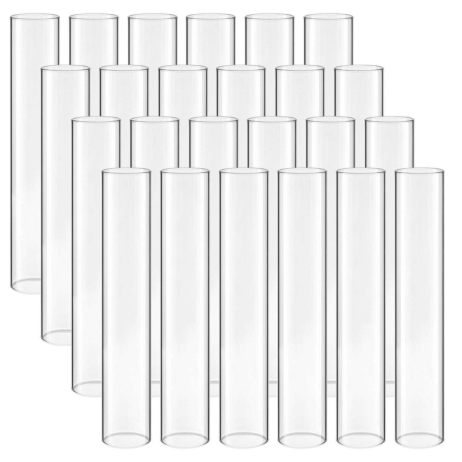 Cilindri de lumânări din sticlă VEVOR Set de 24, capace transparente pentru lumânări 65x350 mm, sticlă borosilicată rezistentă la vânt 24buc