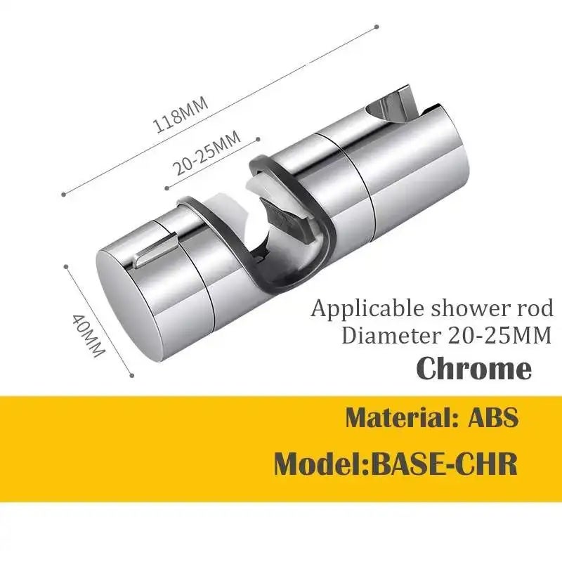 Support de douche 20-25mm ABS réglable main remplacement Rail de douche tête curseur support à pince support Chrome pour salle de bain - 2