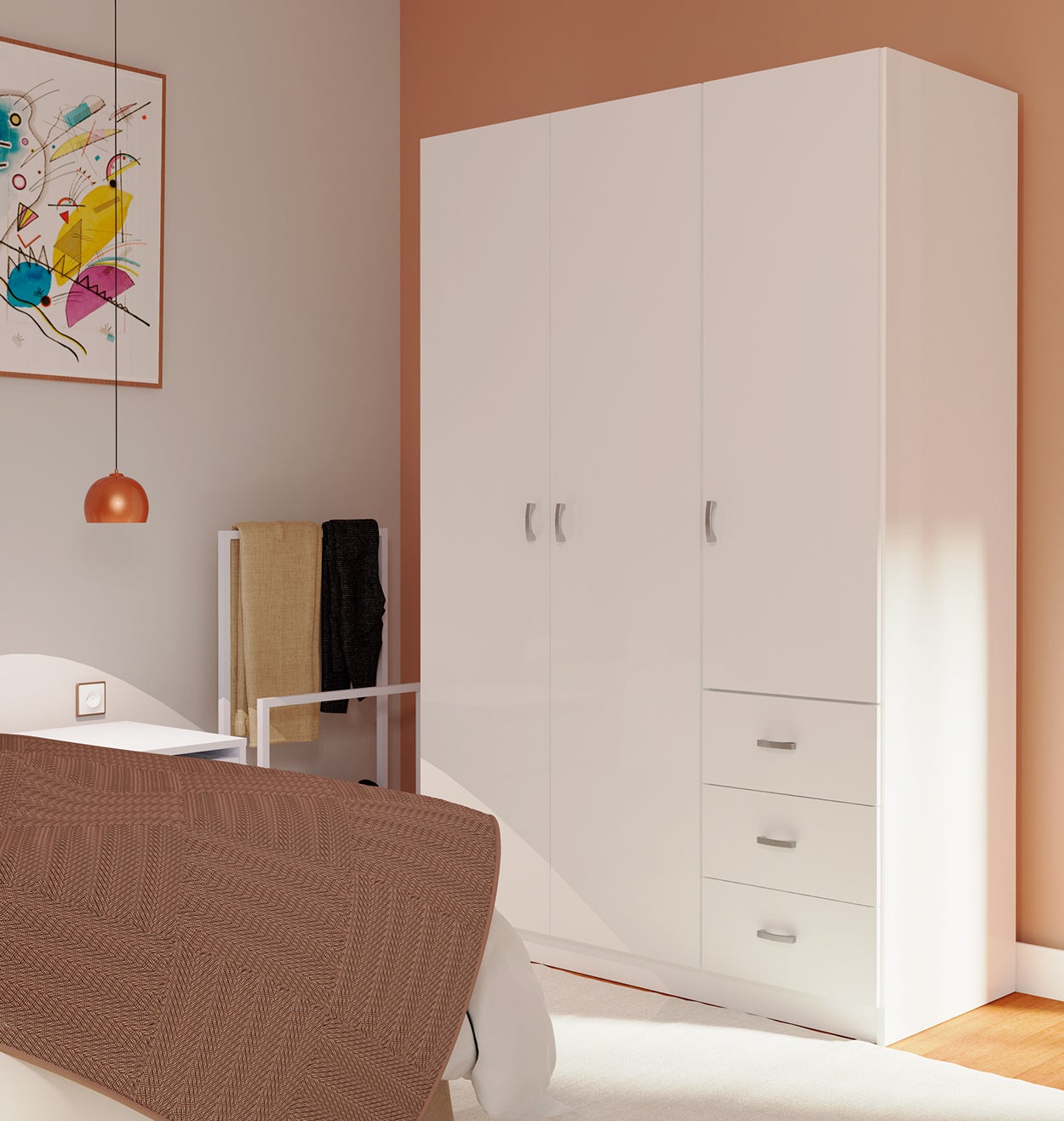 Armoire Placard / Meuble De Rangement Coloris Blanc - Hauteur 180 X Longueur 120 X Profondeur 50 Cm - 5