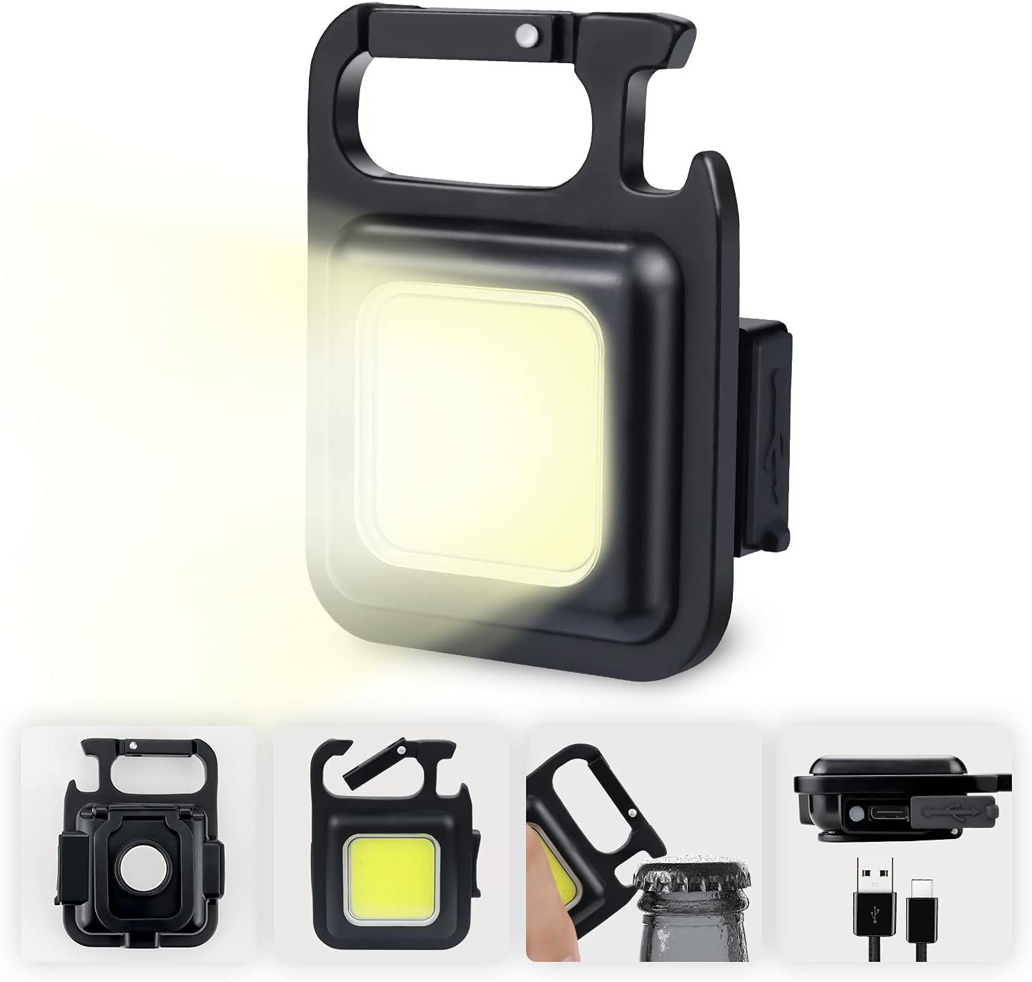 éclairage Puissant Poche Mini Lampe LED Portative Rechargeable 800 Lumens - Noire, Parfaite Pour L'inspection Lampe Travail 800 Lumens