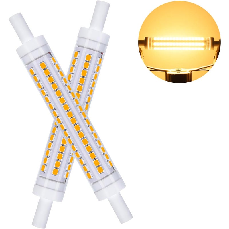 Zestaw 2 żarówek LED R7S 118 mm, żarówka LED 10 W zastępuje halogen 100 W, AC230 V, ciepła biel 2700 K, 1100 lm, nieściemnialna, kąt wiązki 360°,