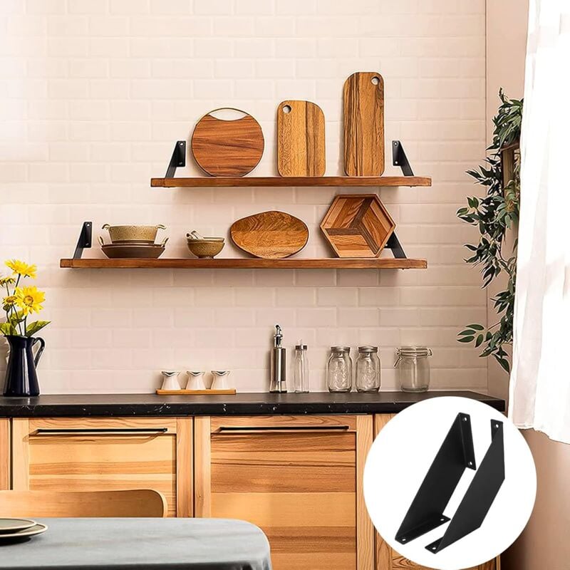 Equerre Metal, Equerre Charge Lourde Antirouille, Support Etagere Murale Équerre Étagère Fer Forgé 15cm 2Pièces,AAFGVC - 3