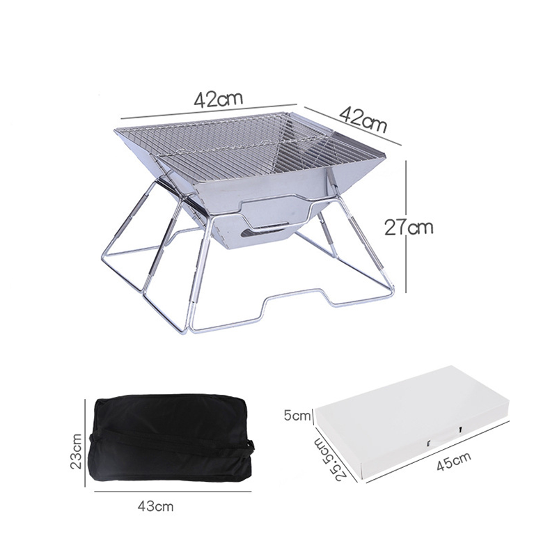 Stufa A Legna Pieghevole In Acciaio Inox Da Campeggio – Portatile Con Custodia