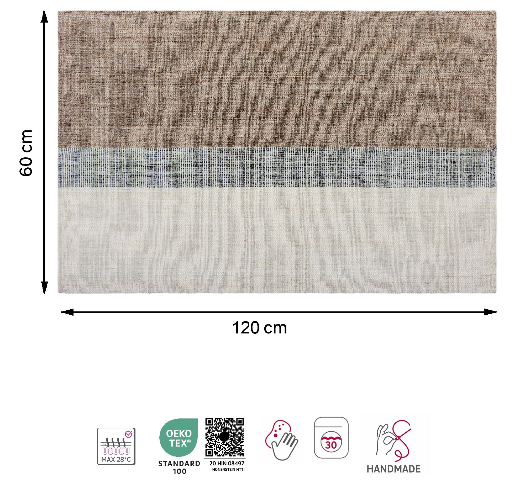 Tapis de lit INSPIRE Mauri marron beige naturel 60x120cm - 3