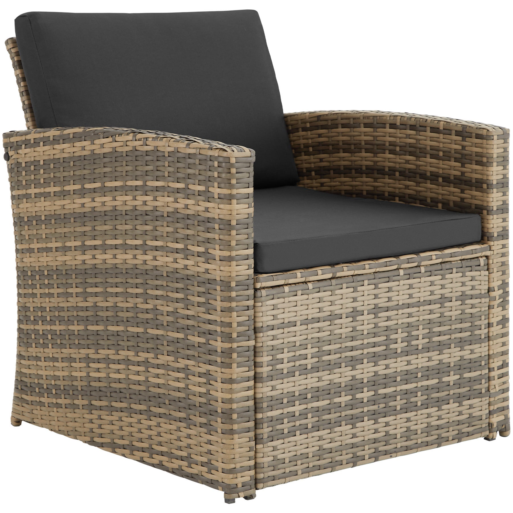 Salotto da giardino in polietilene con struttura in acciaio, 4 posti, design curvo e piano in vetro TECTAKE - 5