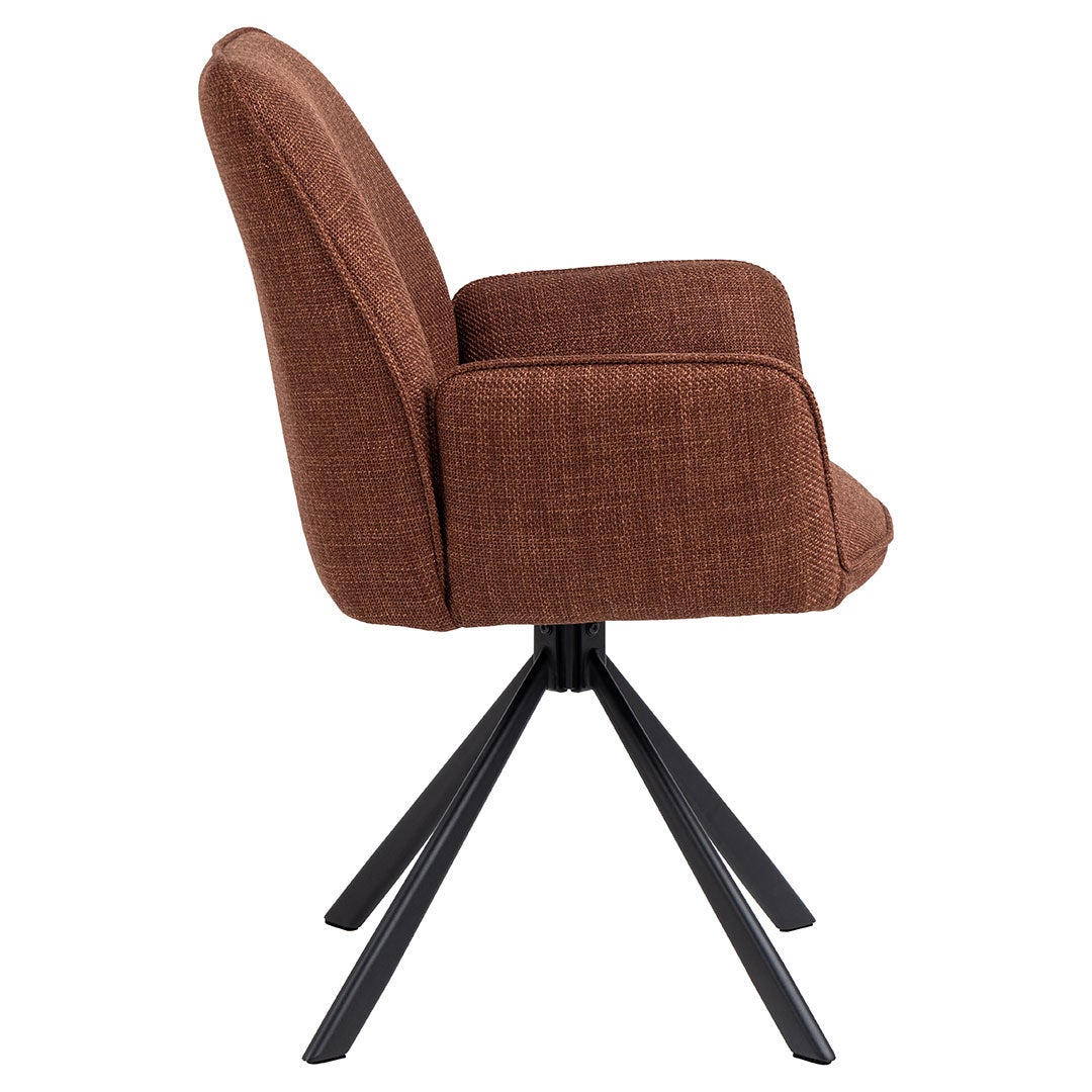 Glenda krzesło stołowe z podłokietnikami tkanina pomarańczowa.