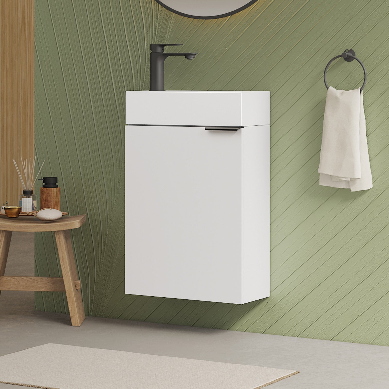 EMKE Zestaw szafka z umywalką 41.5 Dąb Biały