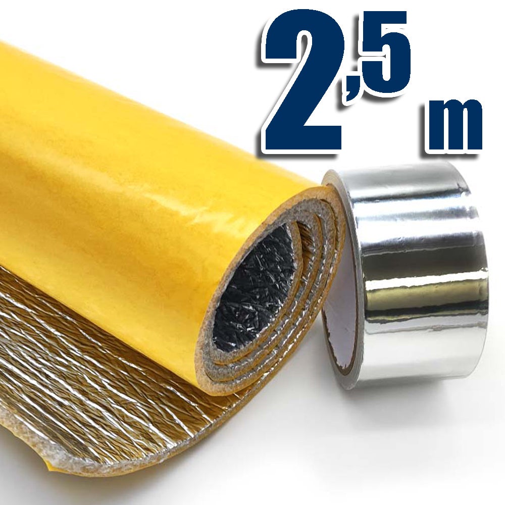 Aislamiento Autoadhesivo De Aluminio De 2 Mm Para Coche – 400x25 Cm, Insonorizante Y Antipolvo, Surga Performance
