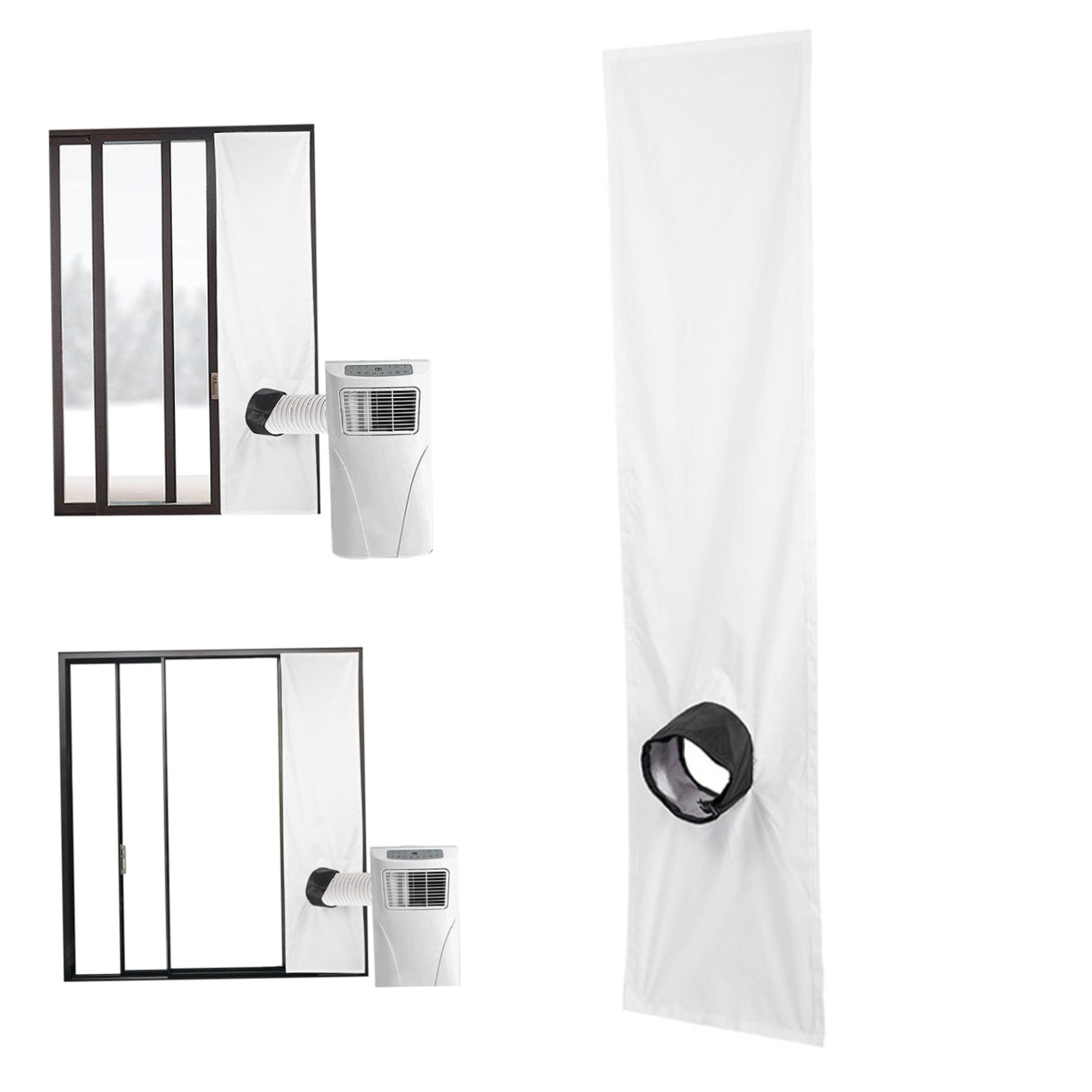 Kit de fenêtre de climatiseur portable, plaque de fenêtre coulissante verticale/horizontale réglable pour unité AC, kit de ventilation de fenêtre AC, joint de fenêtre AC adapté pour tuyau