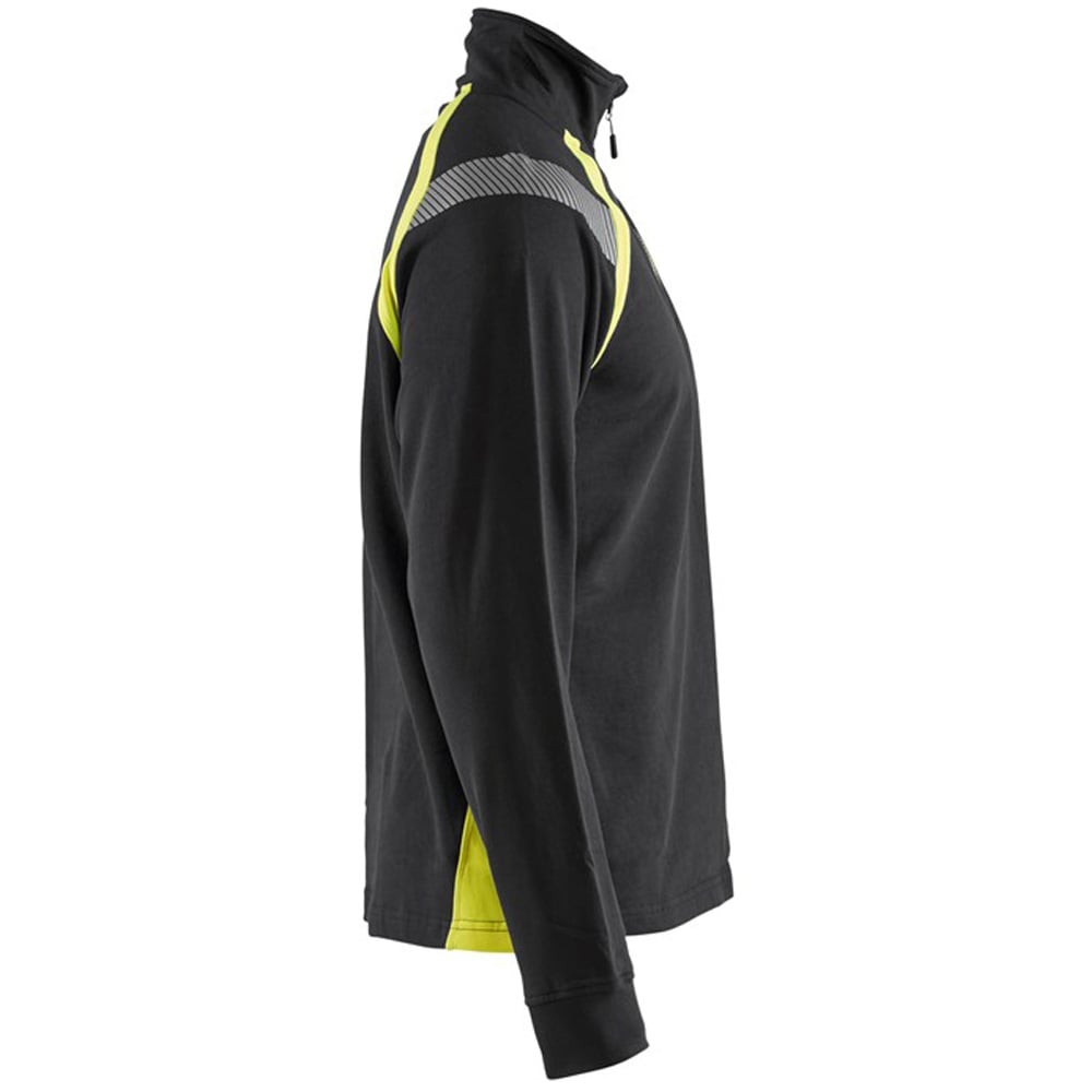 Sweat haute visibilité Blaklader col camionneur Noir / Jaune S - 2