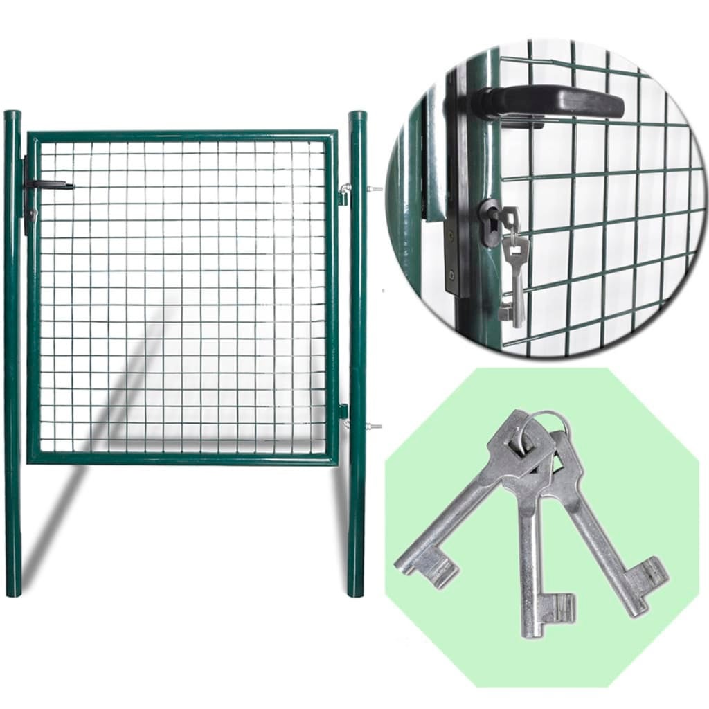 Portail de clôture à porte simple Acier enduit de poudre - 7