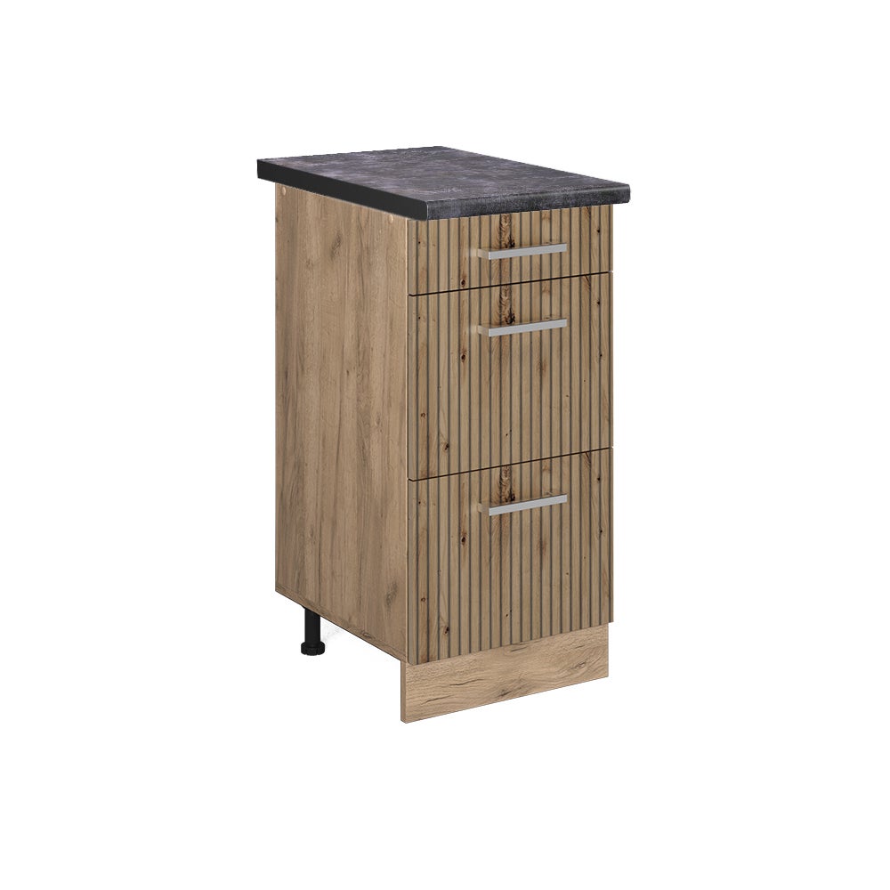 Vicco Szafka dolna do kuchni R-Line, Dąb rzemieślniczy, 40 cm z szufladami, BP Antracyt
