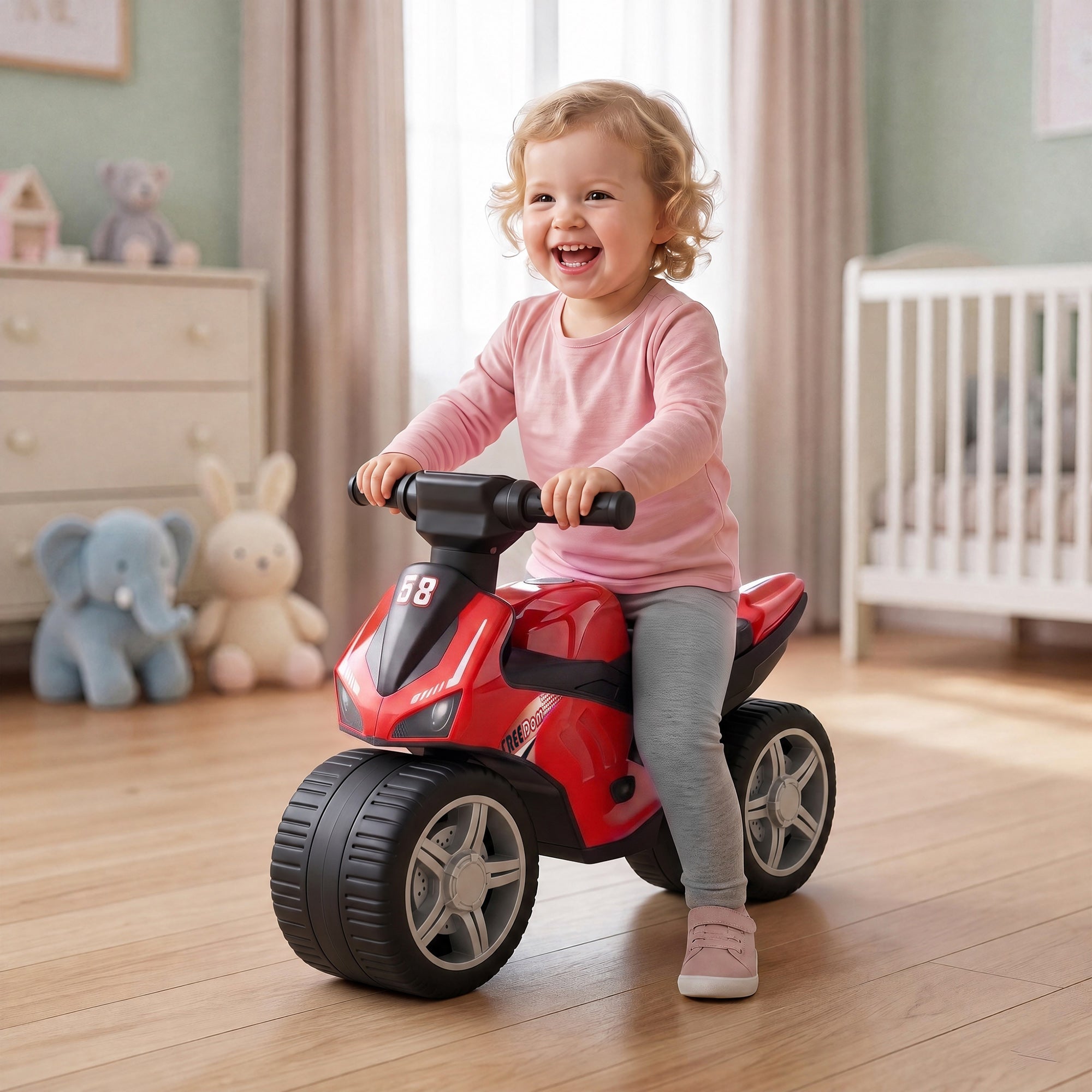 Draisienne pour enfant vélo d'équilibre musique 18-36 mois rouge ...