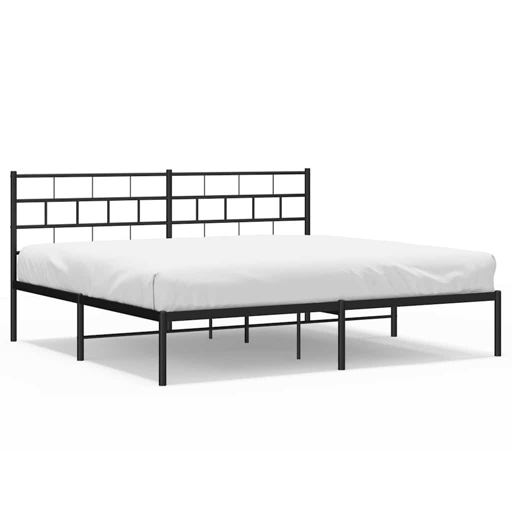 Estructura cama sin colchón con cabecero metal negro 183x213 cm vidaXL - 2