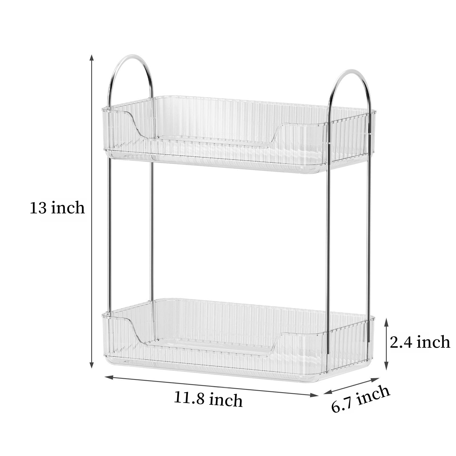 Organisateur de Maquillage et Cosmétiques,Rangement pour Salle de Bain,Présentoir à 2 Couches pour Parfum (Claire) - 3