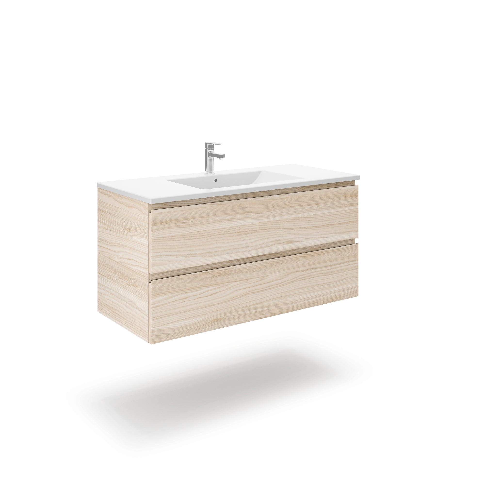 Mobile da bagno con lavabo con 2 cassetti + 1 anta sinistra + ripiani