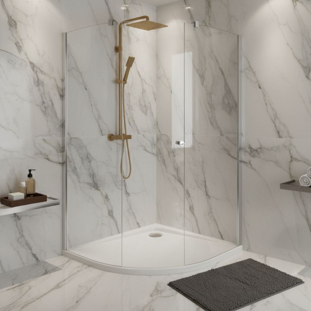 Piatto doccia in restylon 80x80 cm colore bianco forma curva - Flat ...