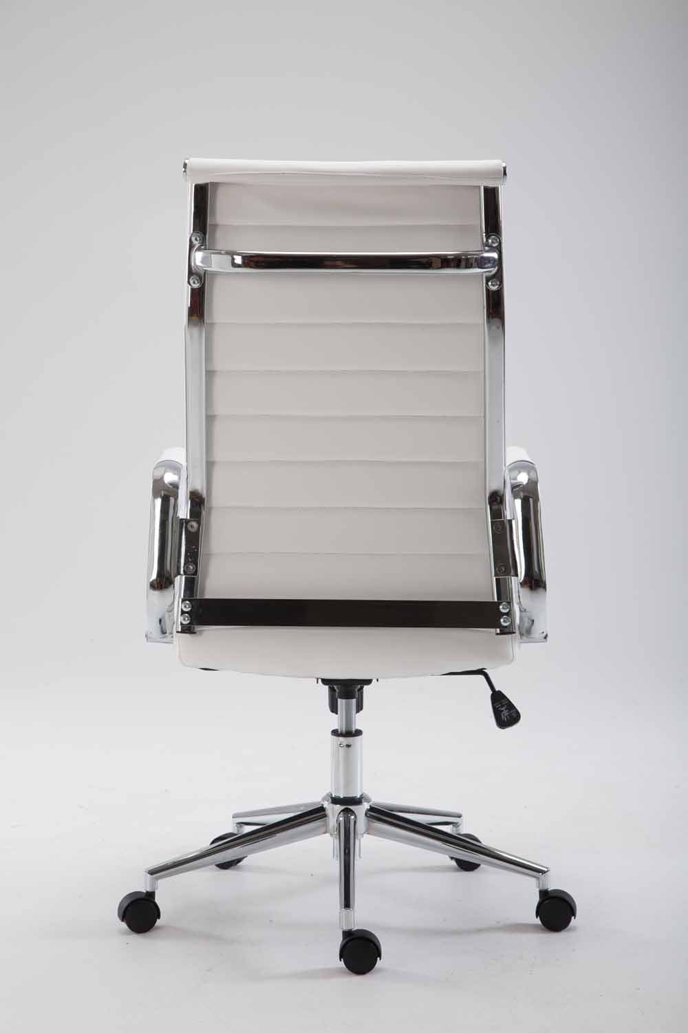 Fauteuil de bureau en synthétique blanc avec assise rembourrée pivotant BUR10240 - 3
