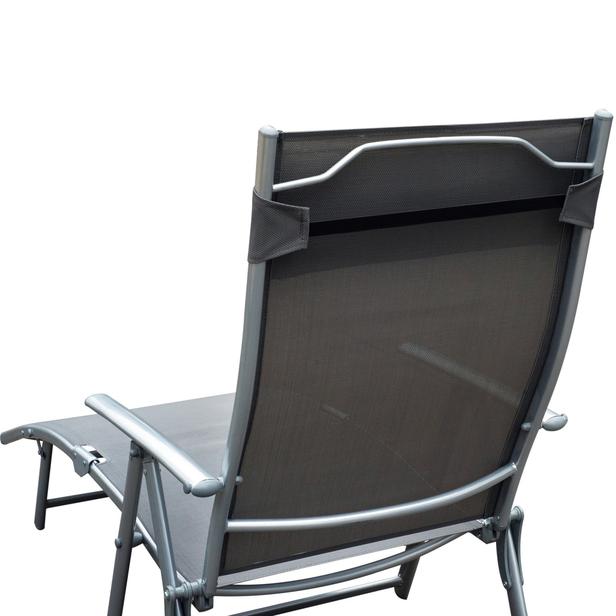 Transat pliant avec coussin, chaise longue avec dossier réglable 7 positions, supportant jusqu'à 165 kg, idéal pour le jardin, les vacances - 7