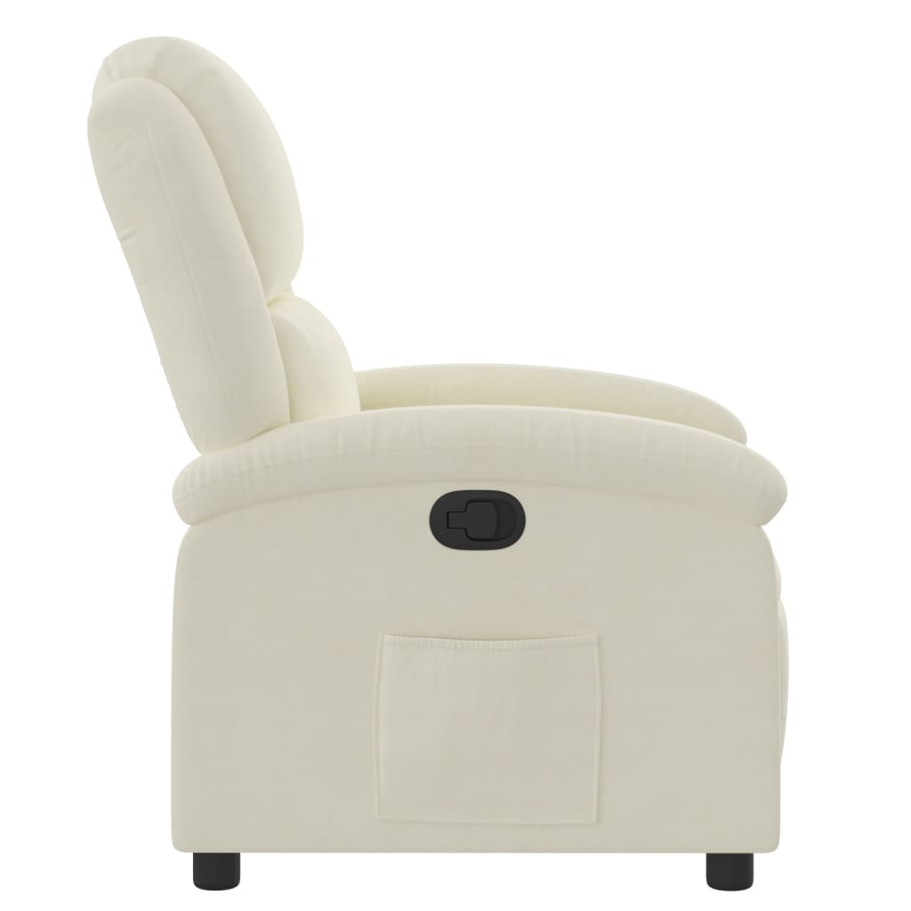 Fauteuil inclinable Crème Velours - 4