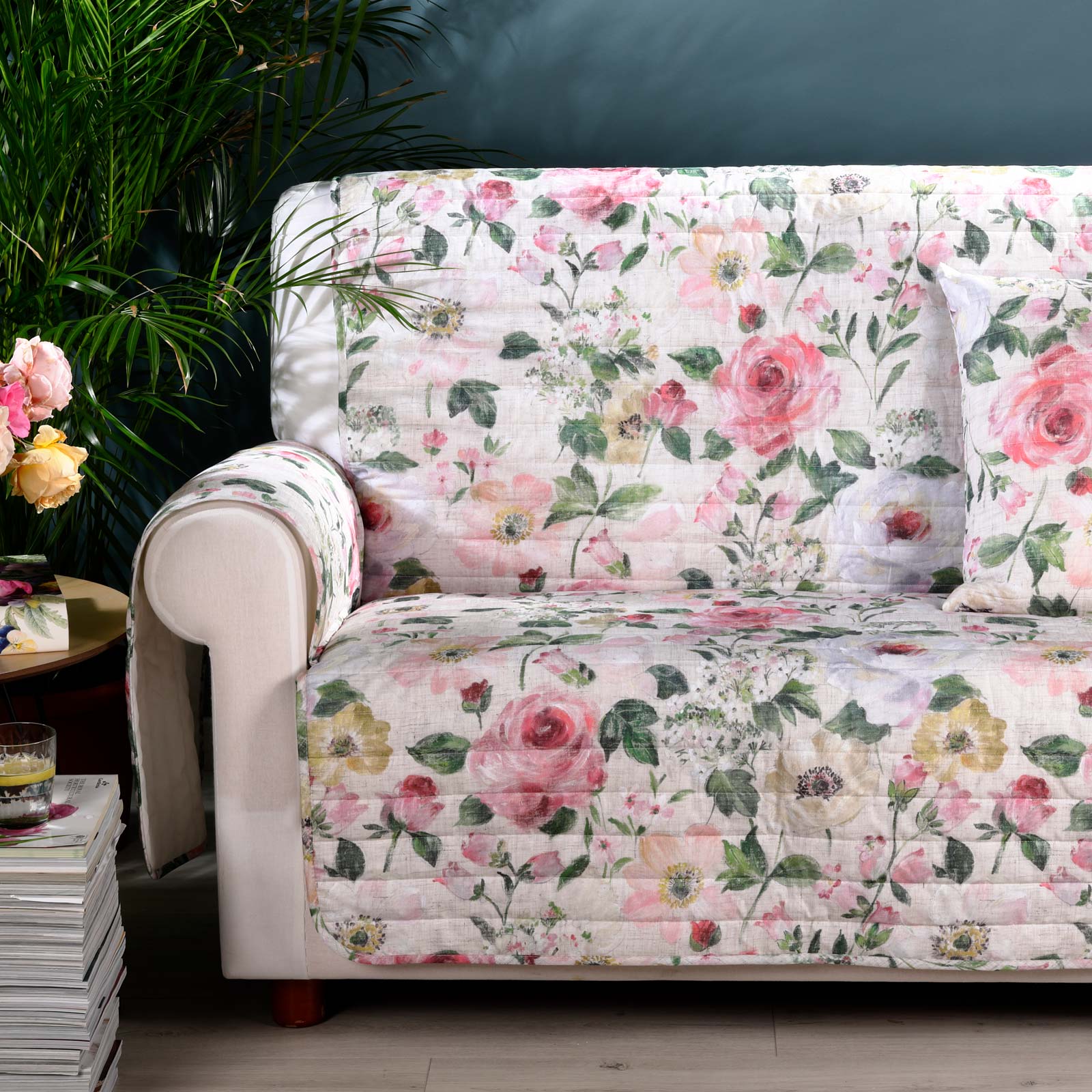 SeptCity Set Di 2 Federe Per Cuscini In Raso Rosa Con Rose 3D - 42x42 Cm, Federe Romantiche Per Divano E Camera Da Letto - 4